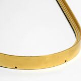 Small solid Mid Century brass wall mirror by Münchener Zierspiegel