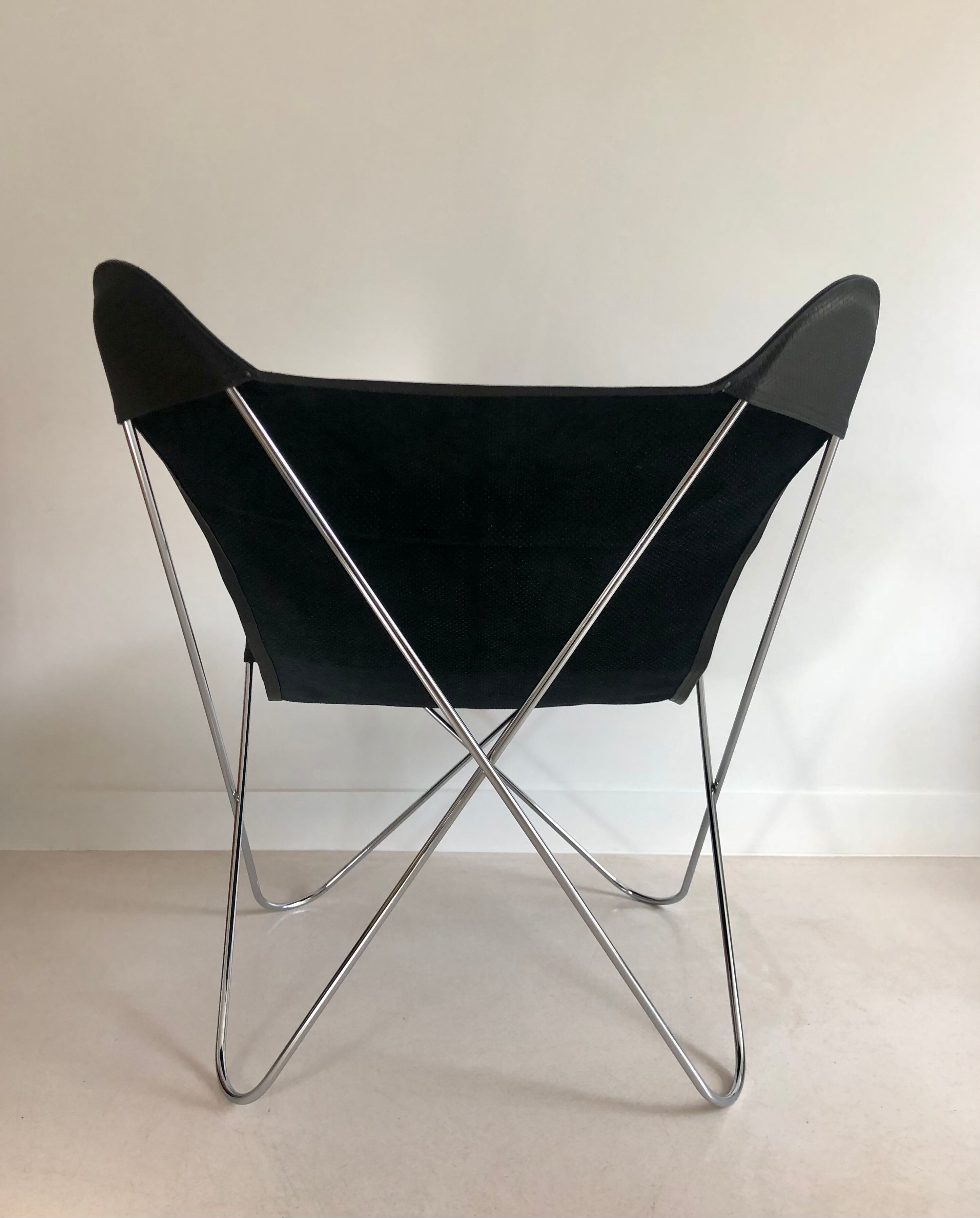 Armchair "Papillon" in chromed steel by Gavina Spa, Italy 70s