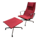 Charles Eames Bauhaus Aluminum Armchair and Ottoman
