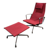 Charles Eames Bauhaus Aluminum Armchair and Ottoman