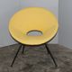 Italian midcentury round yellow armchair