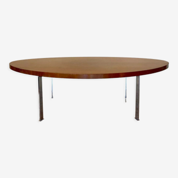 Oval wooden coffee table, 1960