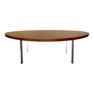 Oval wooden coffee table, 1960