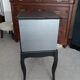 Black and grey solid wooden bench