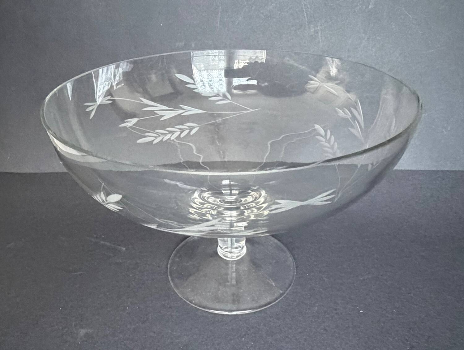 Vintage glass engraved cup