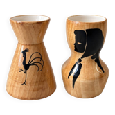 Duo of ceramics Grandjean Jourdan Vallauris