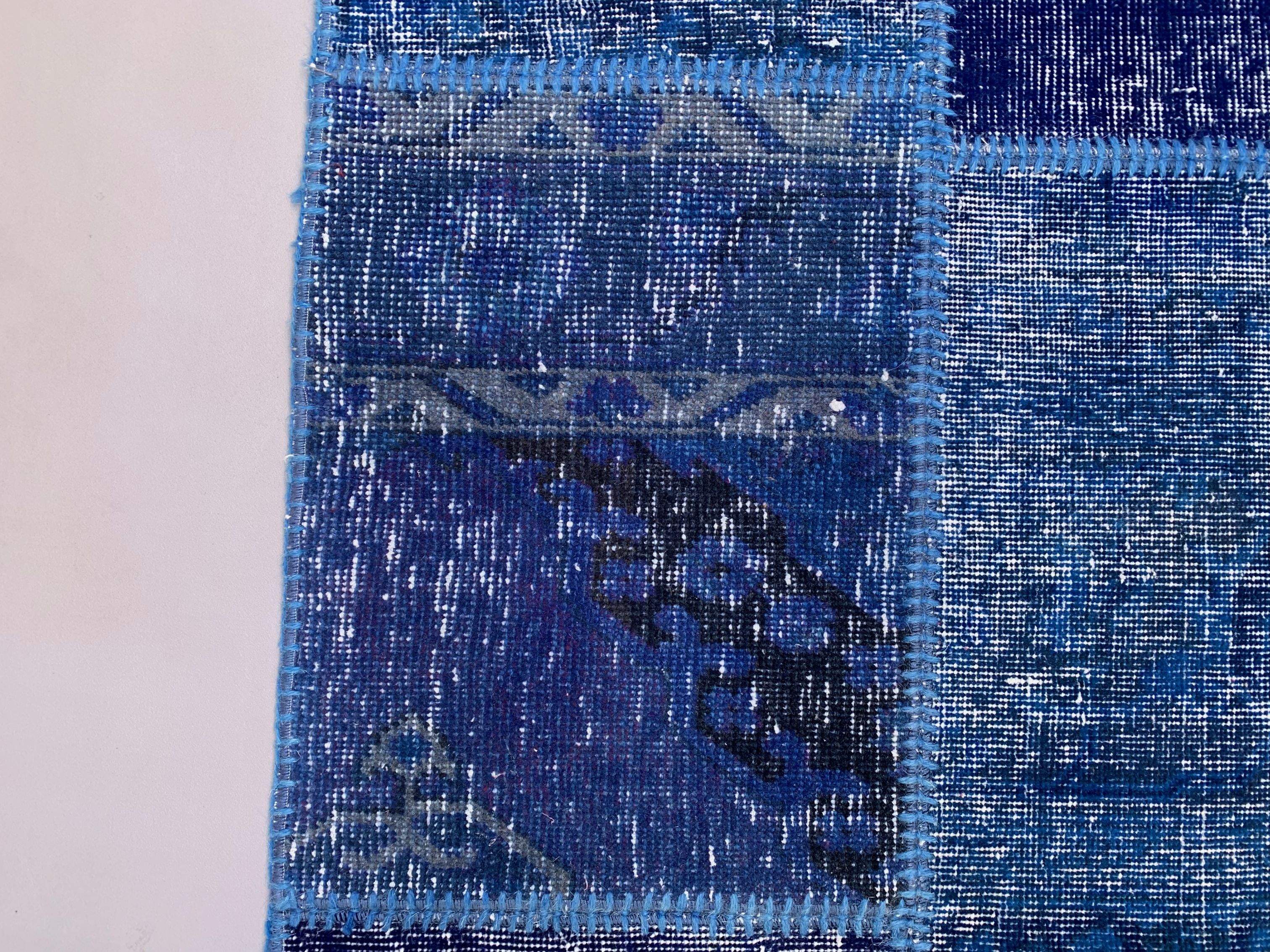 Distressed turkish patchwork rug 183x123 cm