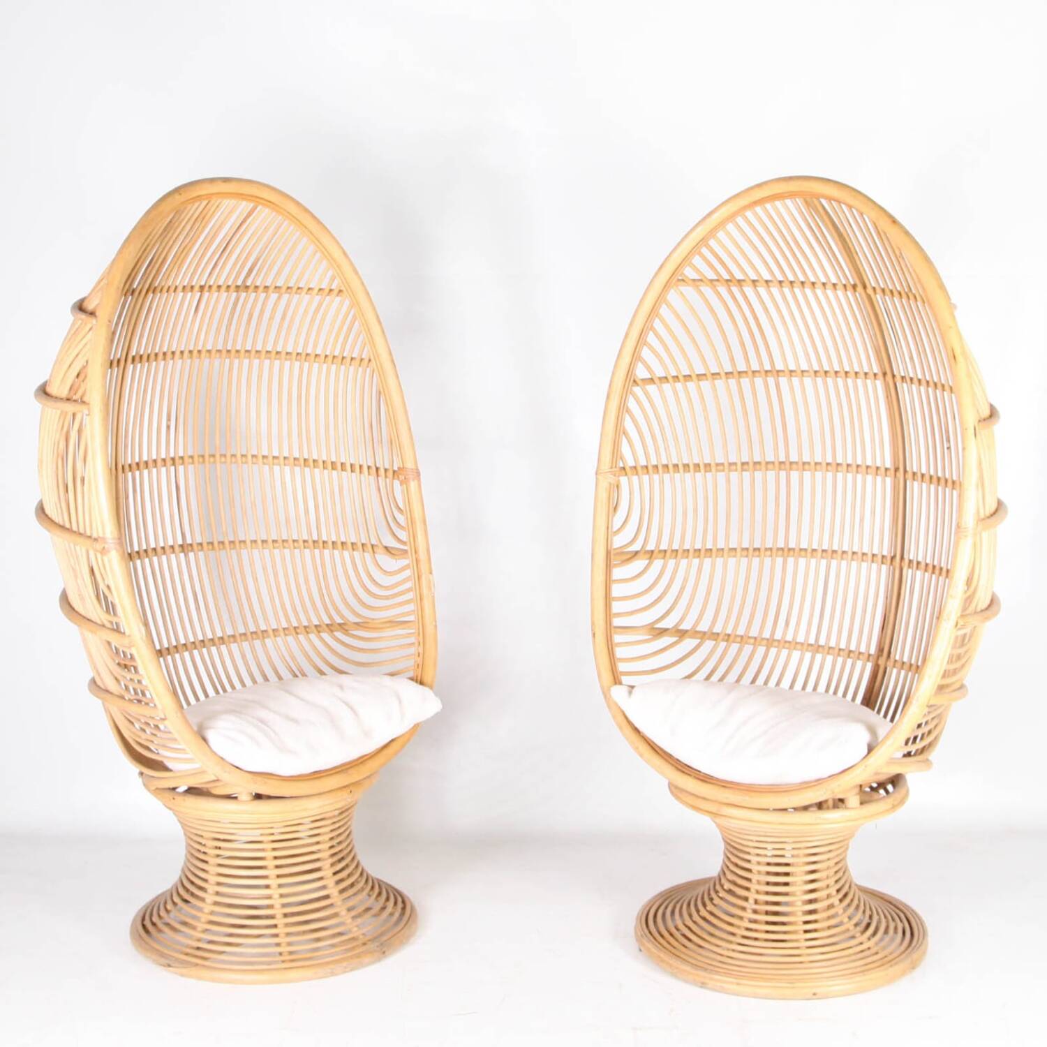 Pair of rattan armchairs
