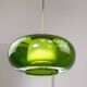 Mid-Century Italian Green Glass & Brass Pendant Lamp, 60s