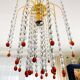 Lustre en cristal et perles de verre de Murano rouges – Élégance italien