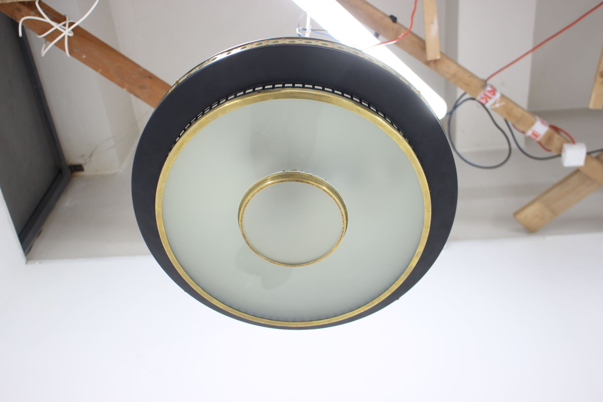 1960s black and gold UFO pendant , Czechoslovakia