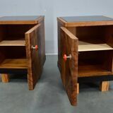 1938s pair of Art Deco bedside tables, Czechoslovakia