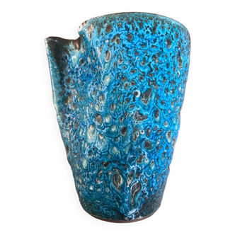 Petit vase fat lava bleu