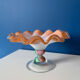 Vintage Murano glass wavy multicoloured centrepiece bowl