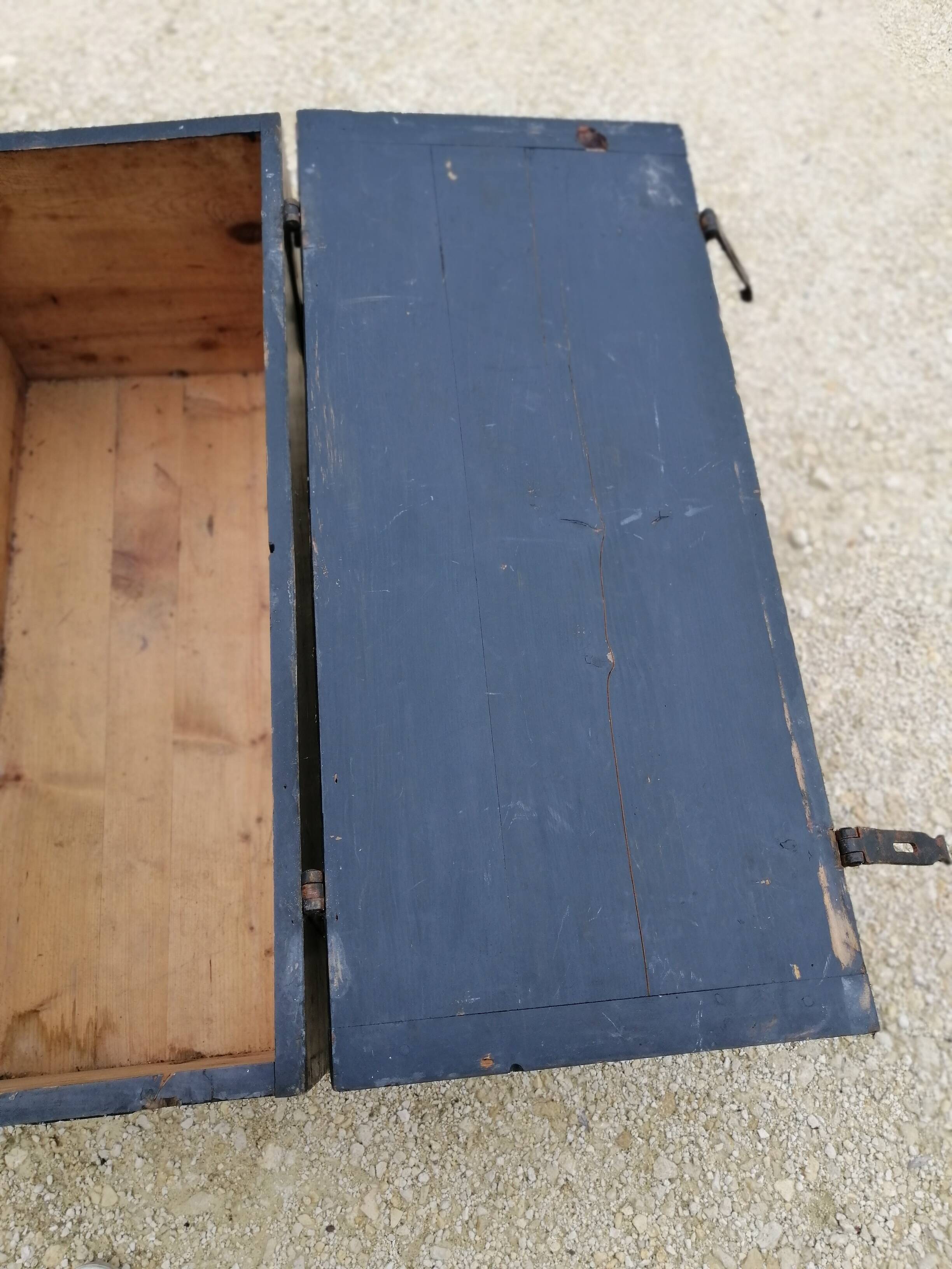 Old vintage wooden travel trunk