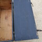 Old vintage wooden travel trunk