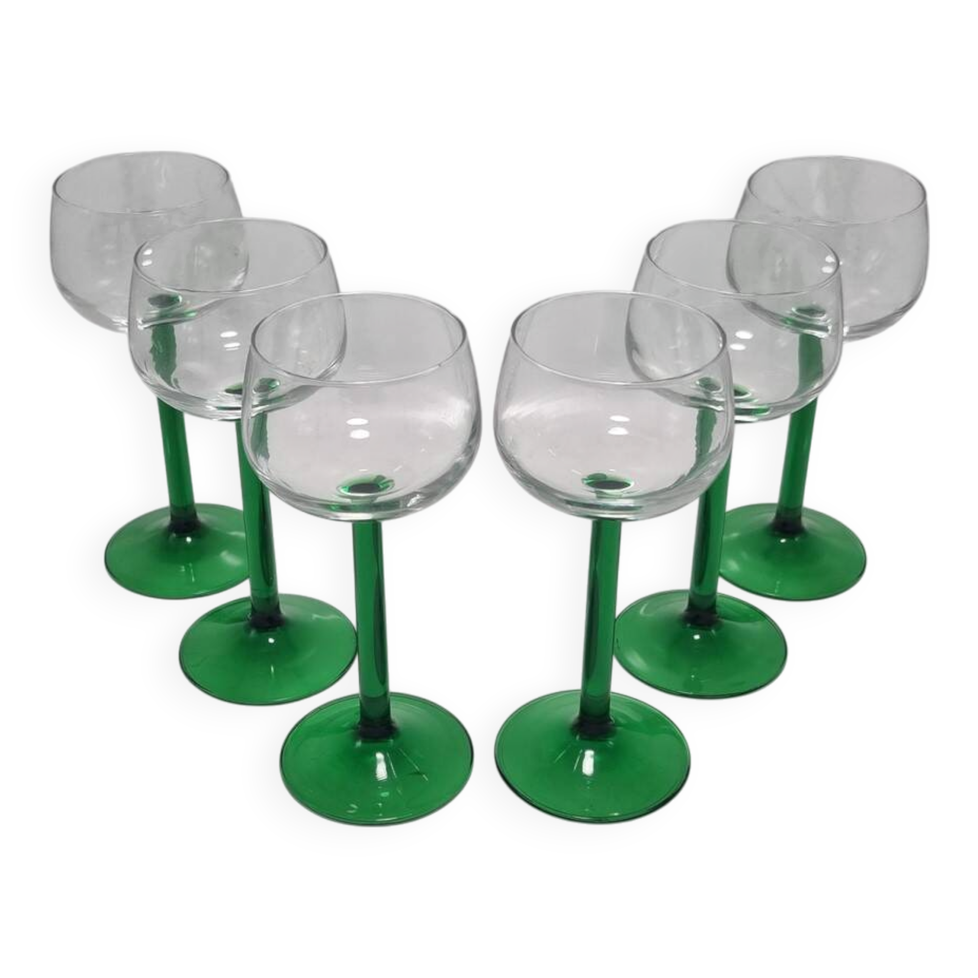 Set of 6 stemmed glasses