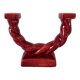 Ceramic chandelier, signed LONGCHAMP, twisted old red
