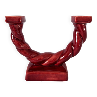 Ceramic chandelier, signed LONGCHAMP, twisted old red