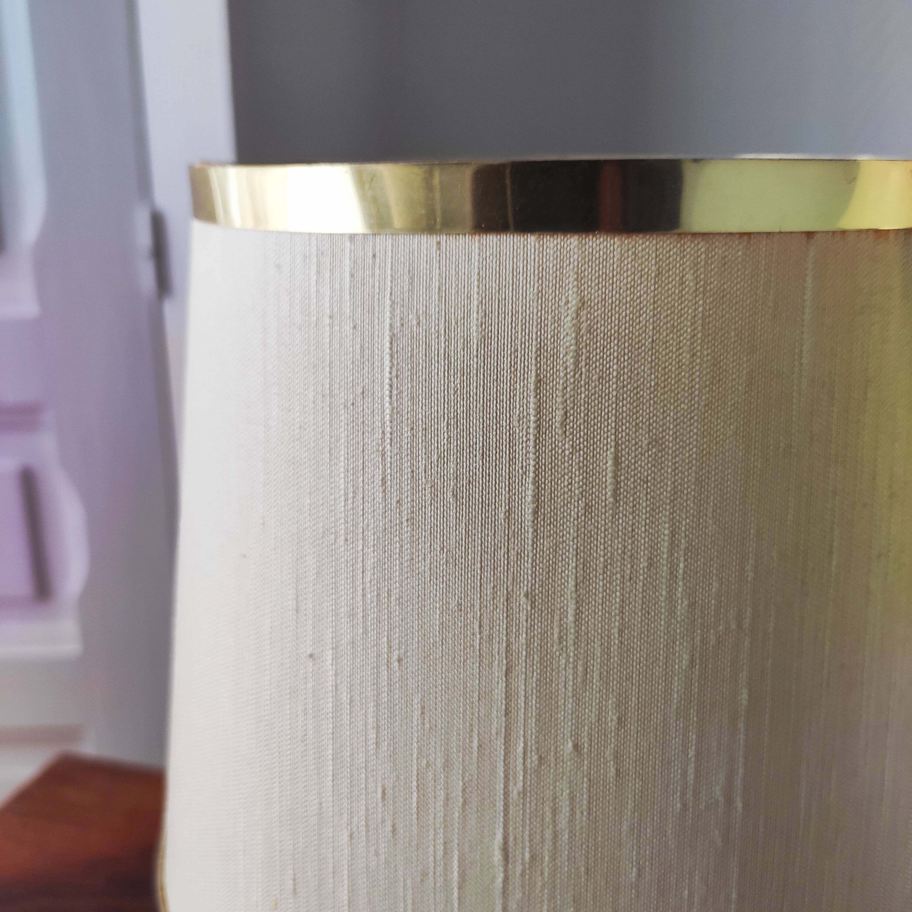 Pair of vintage 1970s Italian lamps in solid brass