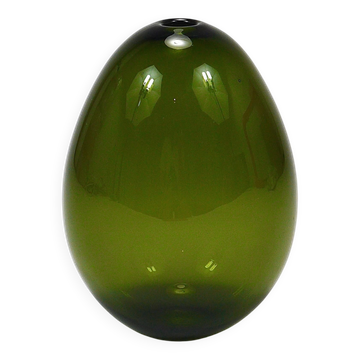 Vase en verre d'art Saippuakupla vert de savon de Kaj Franck, Nuutajärvi Finlande