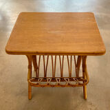 Rattan magazine holder table