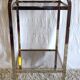 Gold metal and smoked glass side table - 1970s/80s