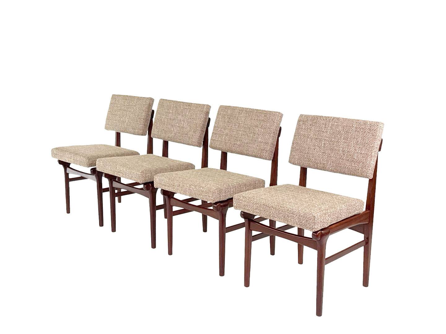 4 vintage teak dining chairs model "Uppsula" by Louis van Teeffelen for Wéb