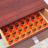 Vintage bedside table wood and metal from the 70s