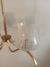 Vintage gold 3-light chandelier and white printed glass