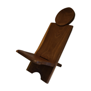 chaise à palabre en bois Africaniste circa 1980