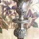 Antique silver-plated metal candlesticks