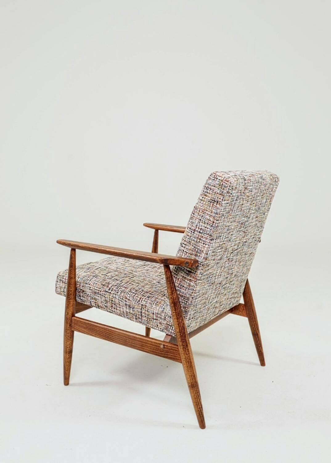 Vintage armchair mid-century modern design knitted fabric