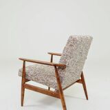 Vintage armchair mid-century modern design knitted fabric