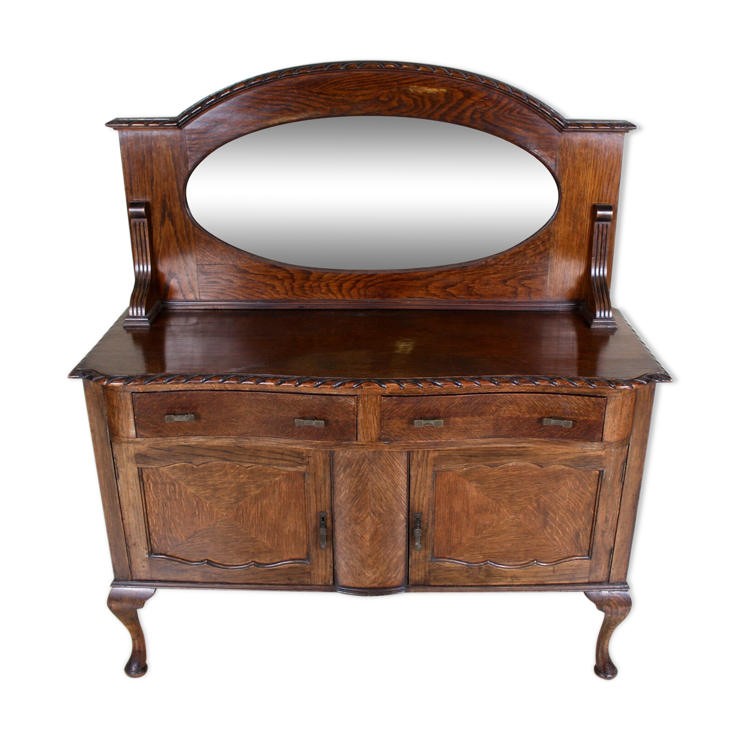 Hairdresser in carved oak arts crafts