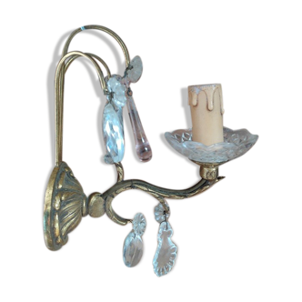 Applique brass grapevine crystal glass glass pink old vintage dp 092255 flea marketespritdantan