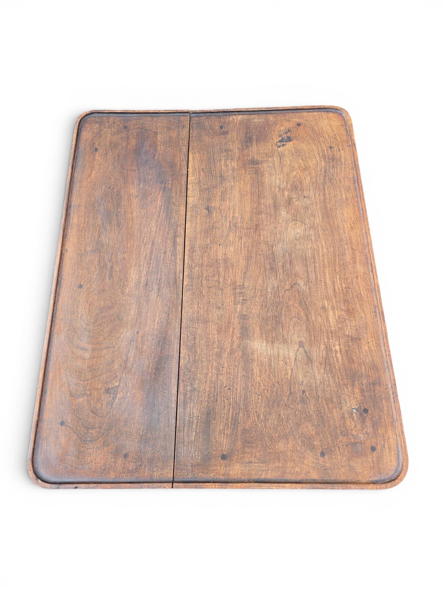 Antique game table in patinated wood in the Louis XVI style.