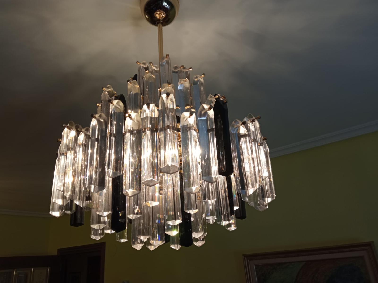 Venini two-tone glass chandelier