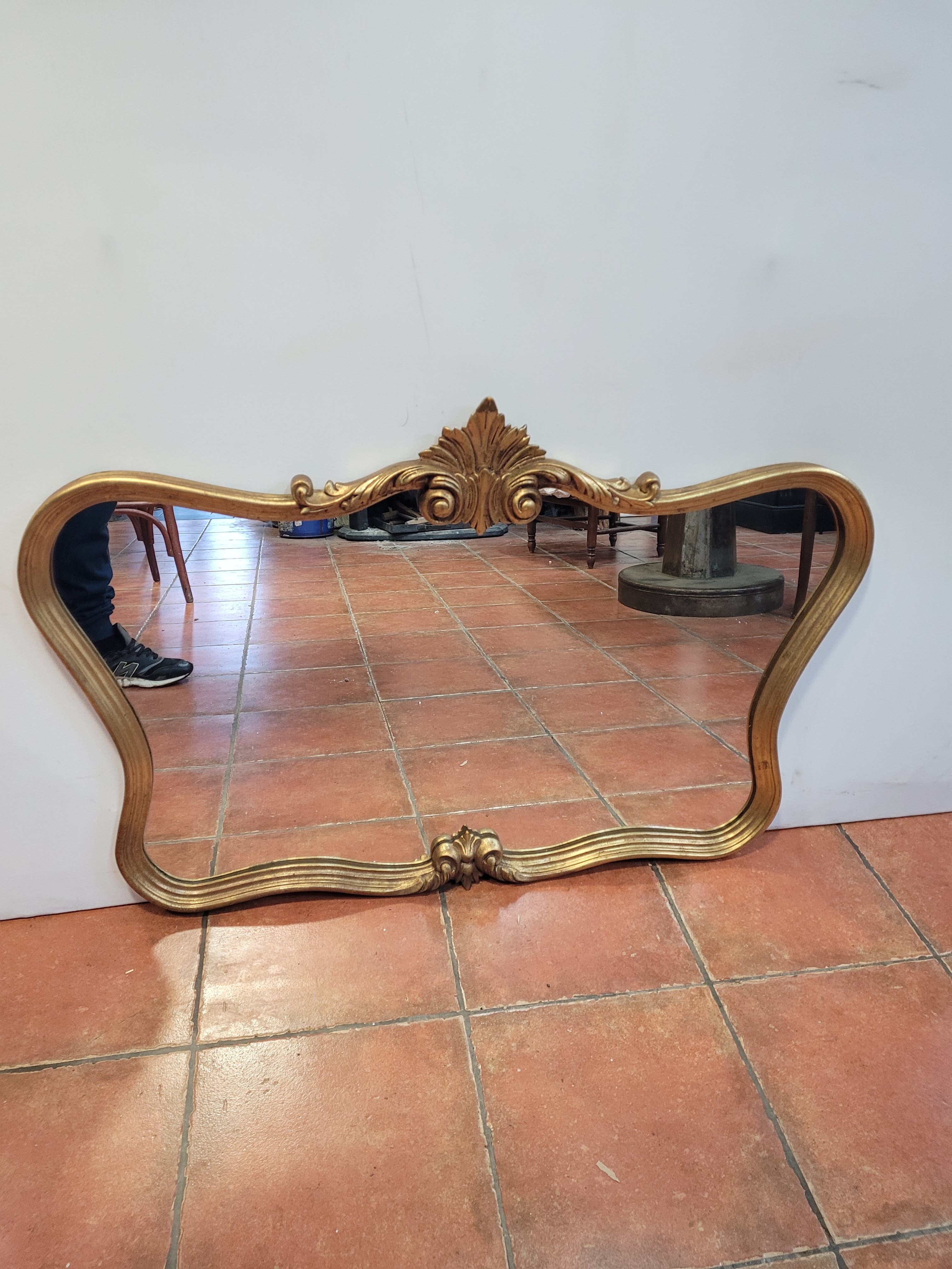 Gilded wooden mirror Louis xv style 102x67cm
