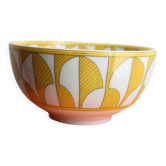 Hermès medium porcelain bowl model "Soleil d'Hermès" in yellow and white, brand new.