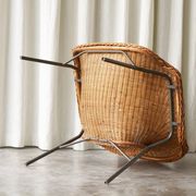 Sculptural lounge chair in rattan and metal, 1960s