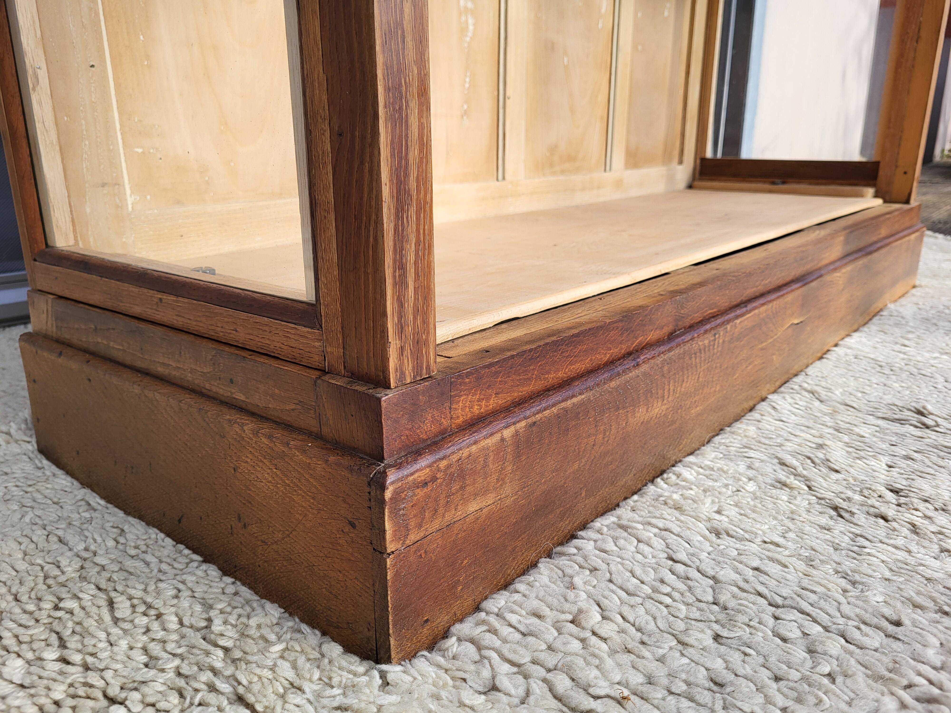 Art Deco oak museum display case