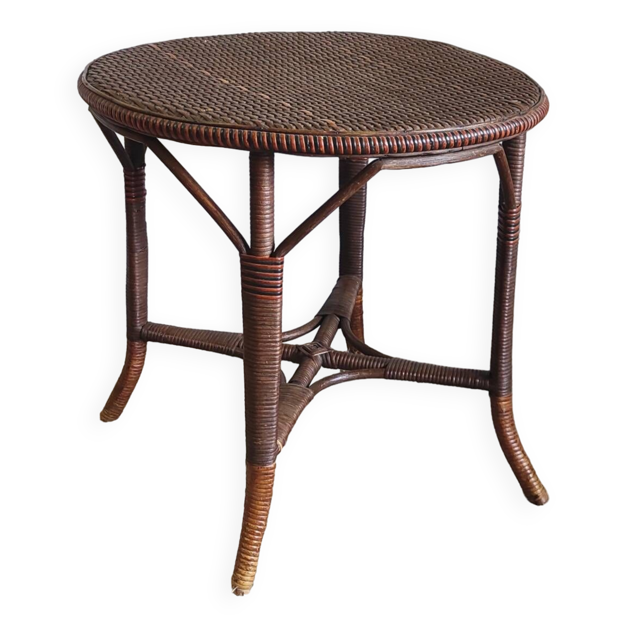 Rattan coffee table - early 20th century