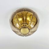 Mid century glass flush mount / ceiling light by limburg, germany, 1960s
