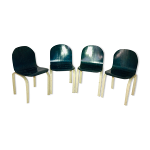 Suite de 4 chaises - - bois metal