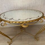 Golden coffee table and mirror 1960