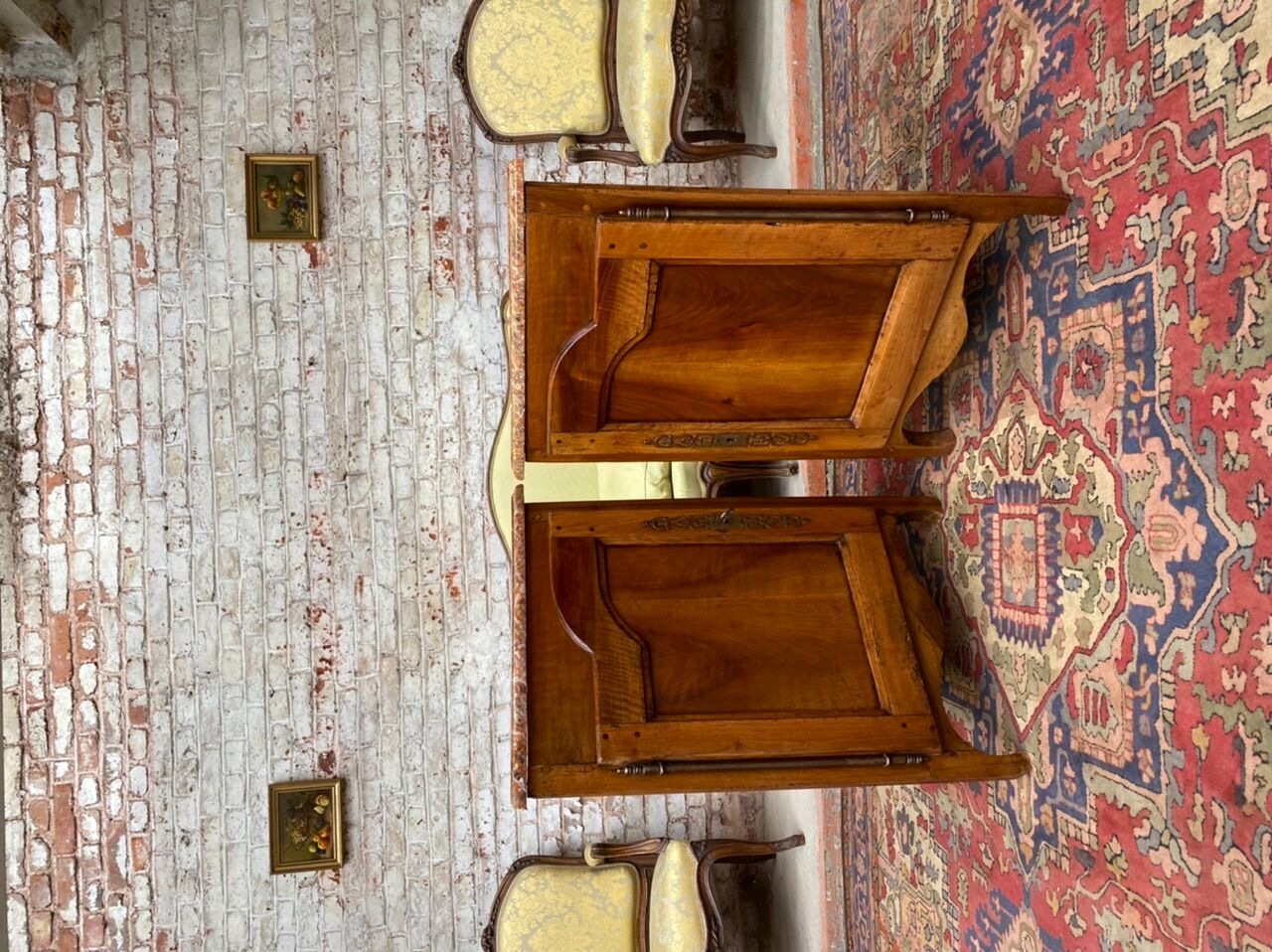 Pair of notches in natural wood style Louis XV XIXeme century