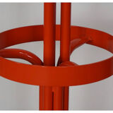 Vintage coat rack in orange lacquered metal