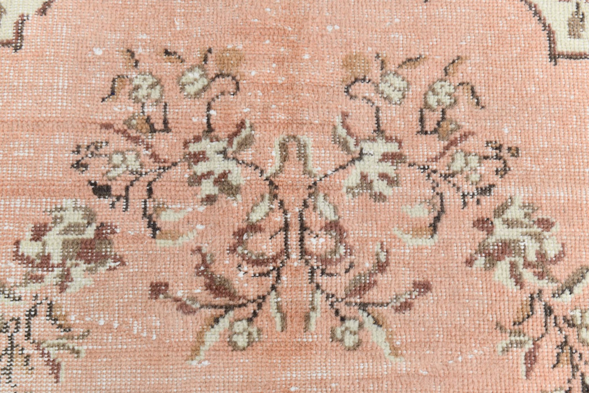 5x8 Vintage Salmon Pink & Brown Old Home Decore Rug