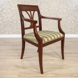 Set of Armchairs in Classicizing Forms in Striped Upholstery, 1990s